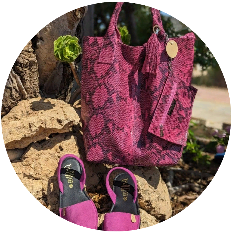 Ab. Zapatos 3106-8 magenta+PELLE - Shopper PITON FUXIA АКЦИЯ