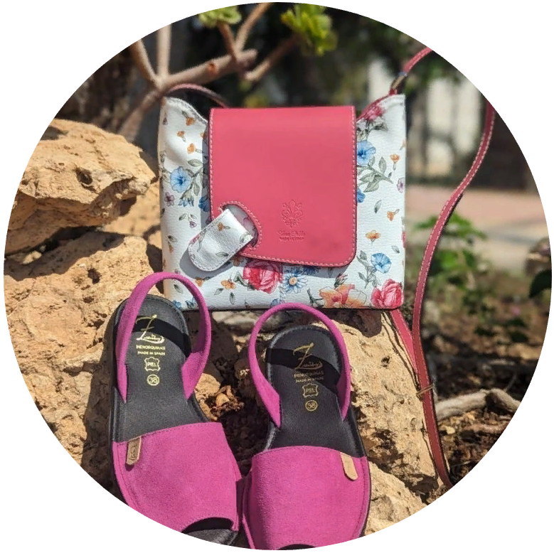 Ab. Zapatos 3106-8 magenta+Vera pelle flores fuxia АКЦИЯ