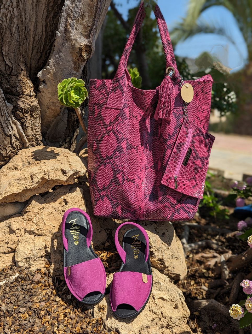 Ab. Zapatos 3106-8 magenta+PELLE - Shopper PITON FUXIA АКЦИЯ - Imagen 2