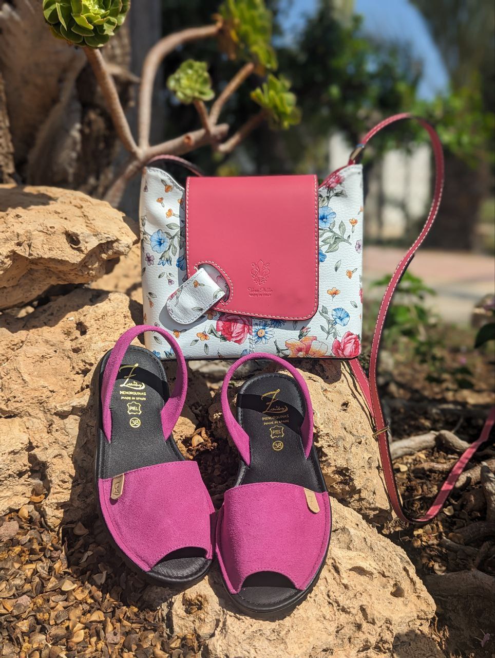 Ab. Zapatos 3106-8 magenta+Vera pelle flores fuxia АКЦИЯ - Imagen 2