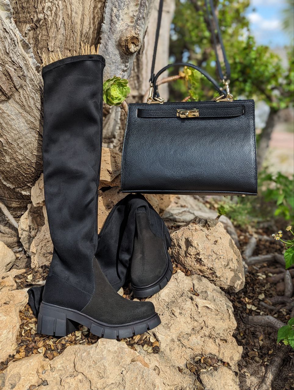 Ab.Zapatos Botas-medias 22 Negro+Ab.Zapatos PELLE Birkin/2 (720) negro АКЦИЯ - Imagen 2